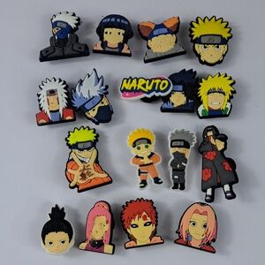Lot of 17 Naruto charactors anime Crocs Jibbitz rubber jewels